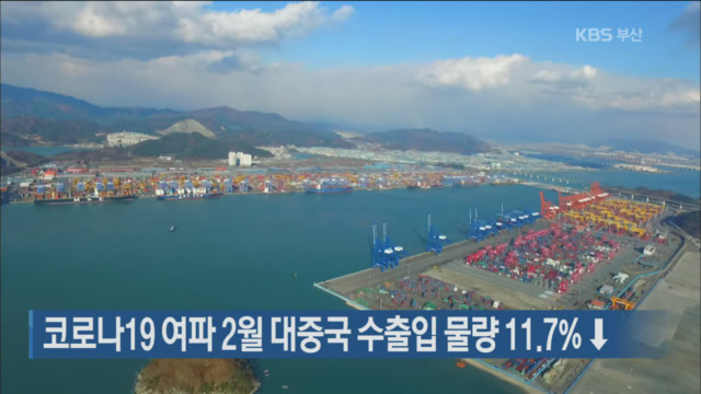 코로나19 여파 2월 대중국 수출입물량 11.7%↓