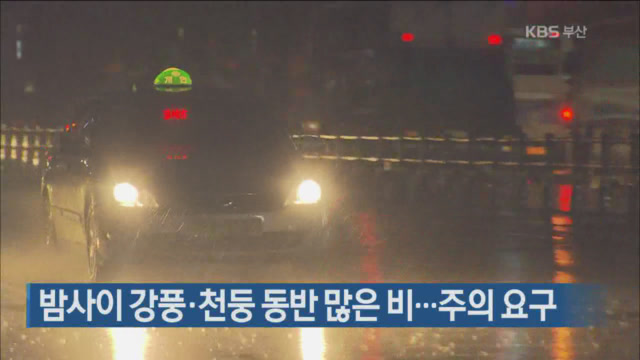 밤사이 강풍·천둥 동반 많은 비…주의 요구