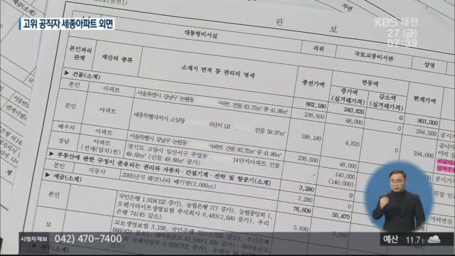 고위공직자 ‘세종 아파트’ 잇따라 처분