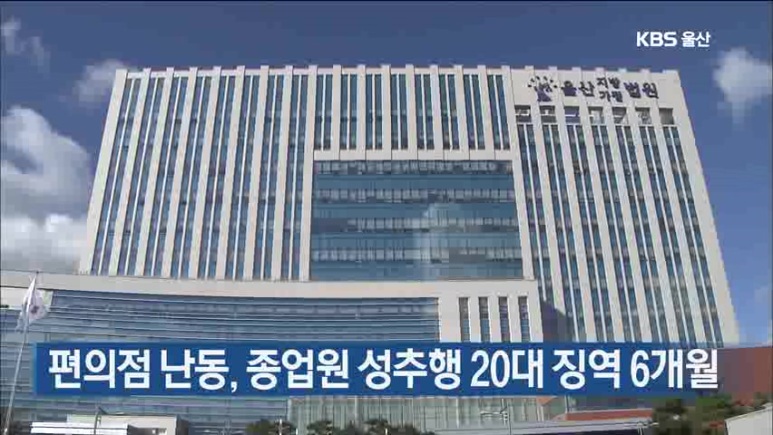 편의점 난동, 종업원 성추행 20대 징역 6개월