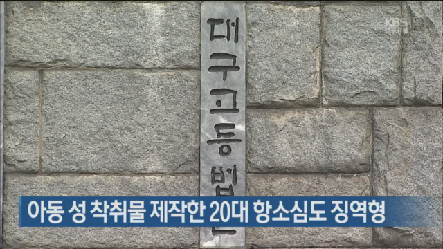 아동 성 착취물 제작한 20대 항소심도 징역형