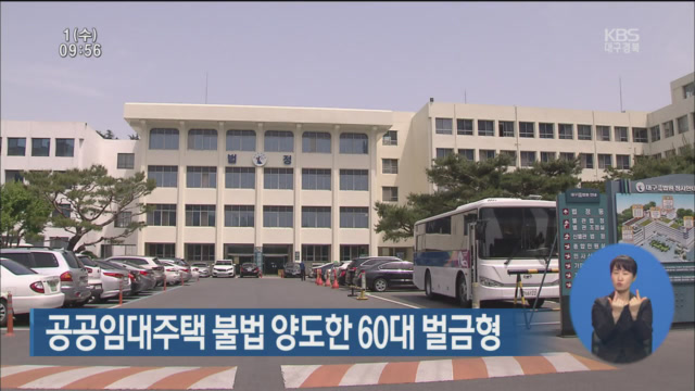 공공임대주택 불법 양도한 60대 벌금형