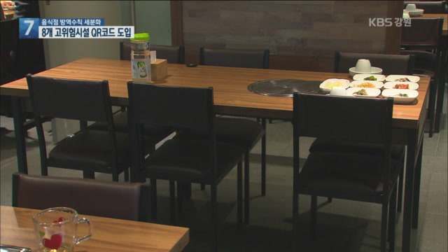 음식점 방역수칙 세분화…8개 고위험시설 QR코드 도입