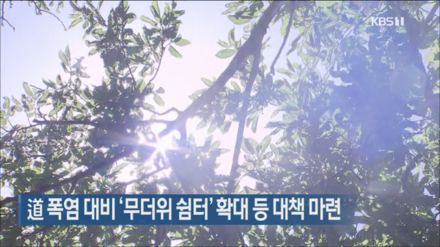 道 폭염 대비 ‘무더위 쉼터’ 확대 등 대책 마련
